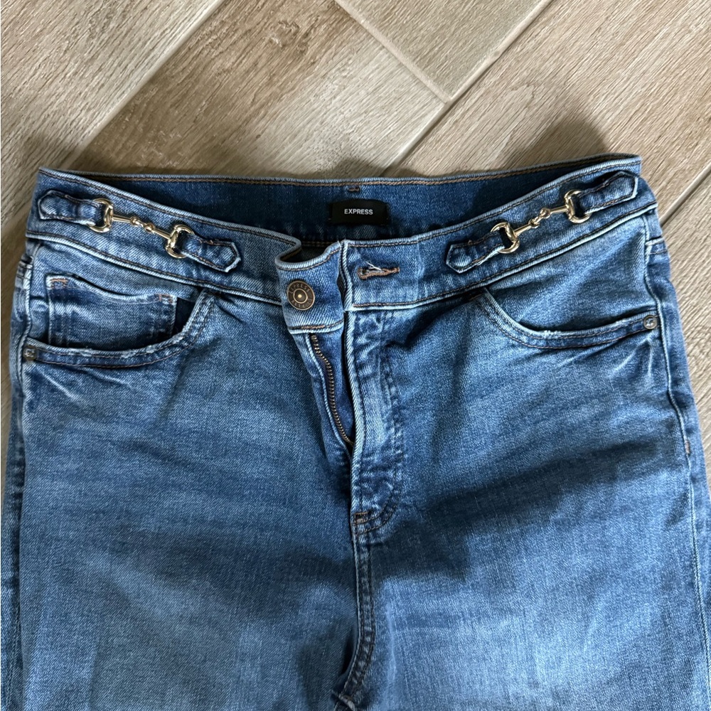 Express High Rise Blue Denim Jeans